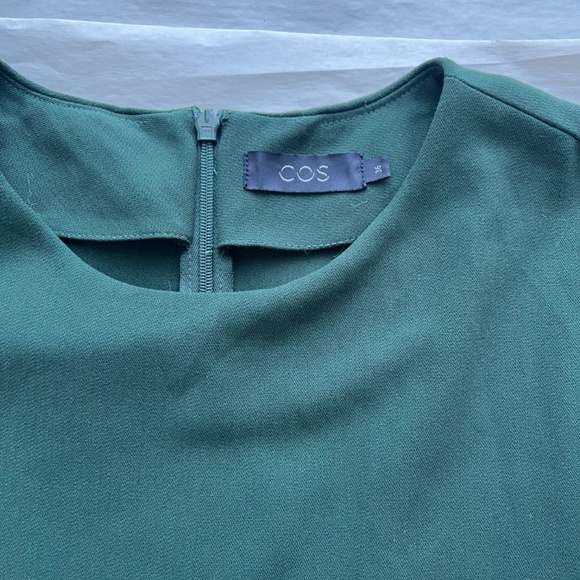 Cos Forest Green Side Cargo Pockets Dropped shoulder A-line Casual Midi Dress - Picture 10 of 12